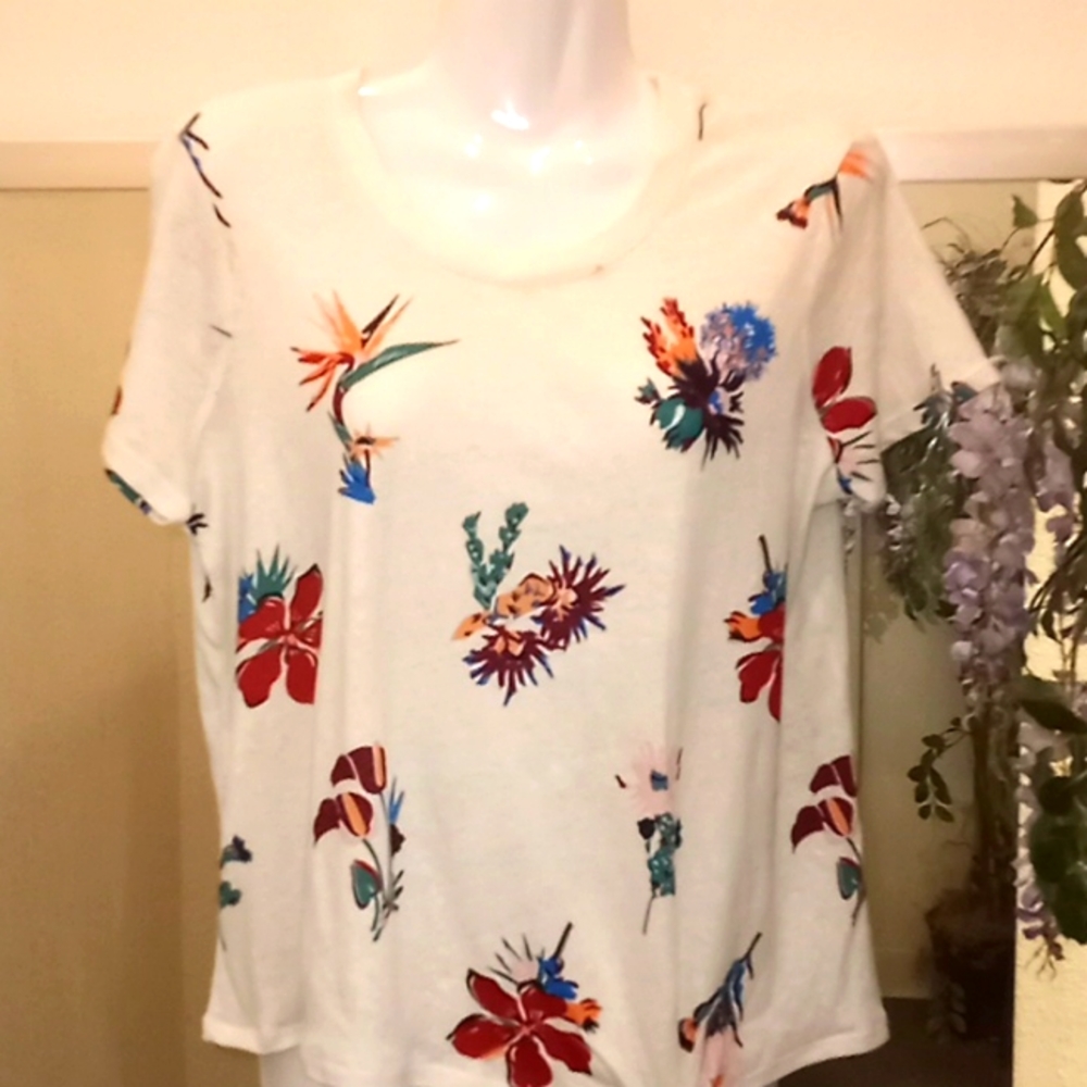 Madewell Tropical Printed Short Sleeved Top